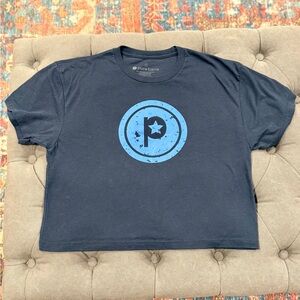 Pure Barre Dark Blue Tee with Light Blue Logo GUC